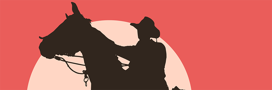 Illustrazione di un cowboy a cavallo