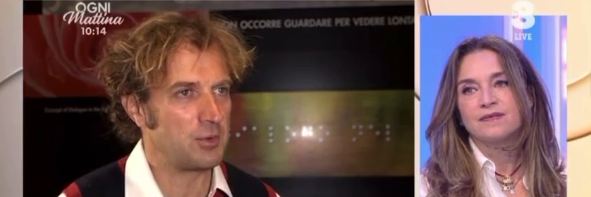 Screenshot dell'intervista televisiva a Gianfelice Facchetti