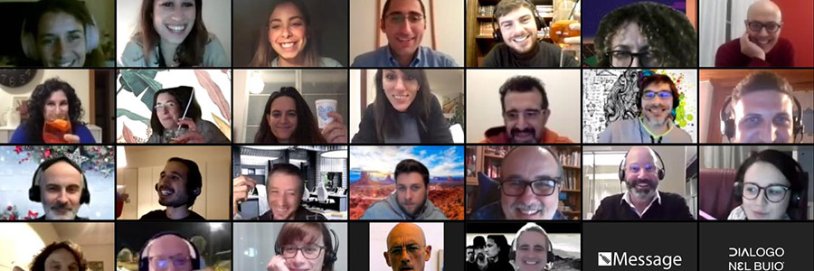 Screenshot dell'evento Happy & Smart su Zoom con l'azienda Messagegroup
